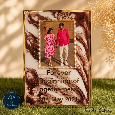 Customized resin photo frame Customized resin photo frame with marbled border and personalised inscription